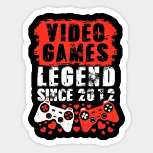 Gaming 2012 Birthday Video Games Birthday Gamer Sticker